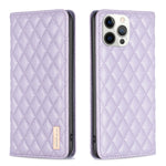 Custodia per telefono a conchiglia in pelle magnetica Diamond Lattice, For iPhone 13 Pro Max, For iPhone 13 Pro, For iPhone 13, For iPhone 12 Pro Max