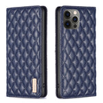 Custodia per telefono a conchiglia in pelle magnetica Diamond Lattice, For iPhone 12 / 12 Pro, For iPhone 11 Pro Max, For iPhone 11 Pro, For iPhone 11