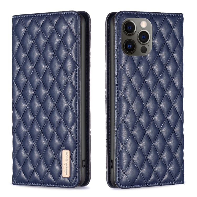 Custodia per telefono a conchiglia in pelle magnetica Diamond Lattice, For iPhone 12 / 12 Pro, For iPhone 11 Pro Max, For iPhone 11 Pro, For iPhone 11