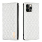 Custodia per telefono a conchiglia in pelle magnetica Diamond Lattice, For iPhone 12 / 12 Pro, For iPhone 11 Pro Max, For iPhone 11 Pro, For iPhone 11