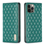 Custodia per telefono a conchiglia in pelle magnetica Diamond Lattice, For iPhone 12 / 12 Pro, For iPhone 11 Pro Max, For iPhone 11 Pro, For iPhone 11
