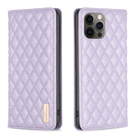 Custodia per telefono a conchiglia in pelle magnetica Diamond Lattice, For iPhone 12 / 12 Pro, For iPhone 11 Pro Max, For iPhone 11 Pro, For iPhone 11
