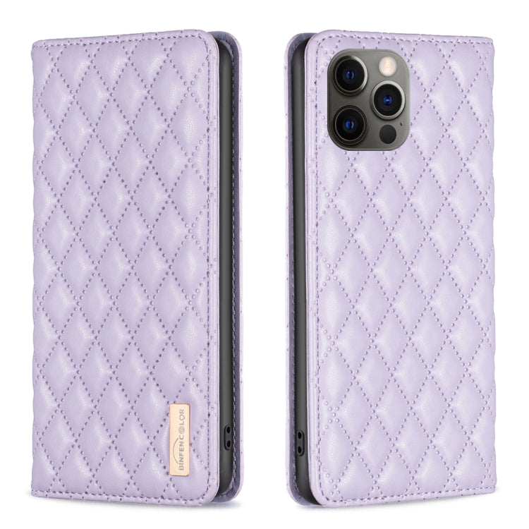 Custodia per telefono a conchiglia in pelle magnetica Diamond Lattice, For iPhone 12 / 12 Pro, For iPhone 11 Pro Max, For iPhone 11 Pro, For iPhone 11