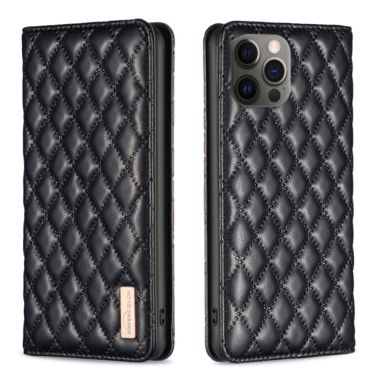 Custodia per telefono a conchiglia in pelle magnetica Diamond Lattice, For iPhone 12 / 12 Pro, For iPhone 11 Pro Max, For iPhone 11 Pro, For iPhone 11