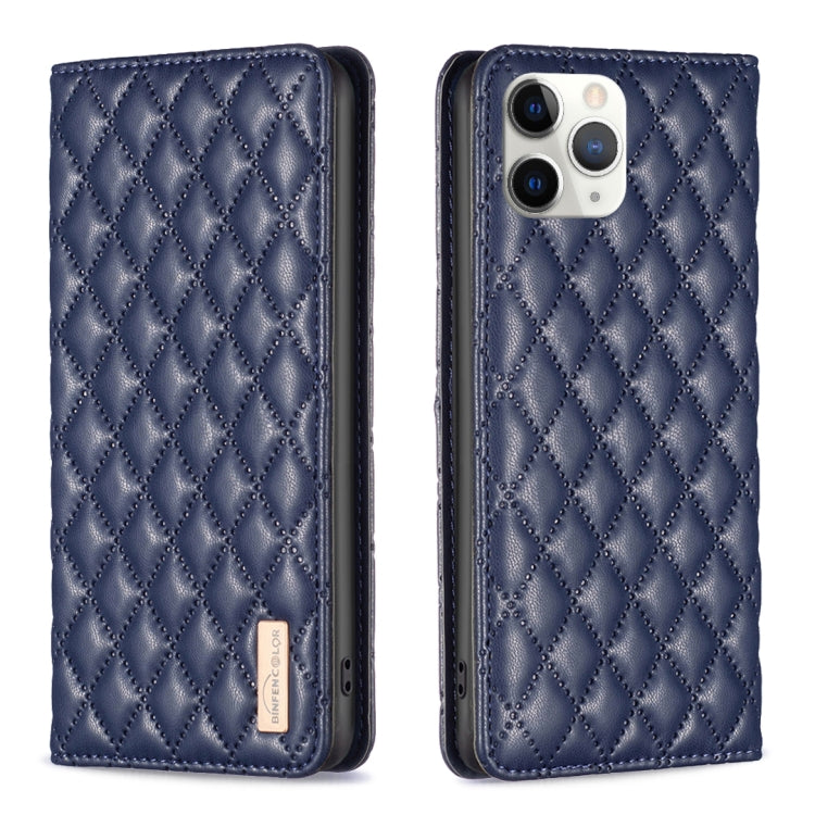 Custodia per telefono a conchiglia in pelle magnetica Diamond Lattice, For iPhone 12 / 12 Pro, For iPhone 11 Pro Max, For iPhone 11 Pro, For iPhone 11