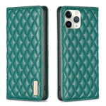 Custodia per telefono a conchiglia in pelle magnetica Diamond Lattice, For iPhone 12 / 12 Pro, For iPhone 11 Pro Max, For iPhone 11 Pro, For iPhone 11