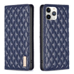 Custodia per telefono a conchiglia in pelle magnetica Diamond Lattice, For iPhone 12 / 12 Pro, For iPhone 11 Pro Max, For iPhone 11 Pro, For iPhone 11