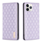 Custodia per telefono a conchiglia in pelle magnetica Diamond Lattice, For iPhone 12 / 12 Pro, For iPhone 11 Pro Max, For iPhone 11 Pro, For iPhone 11