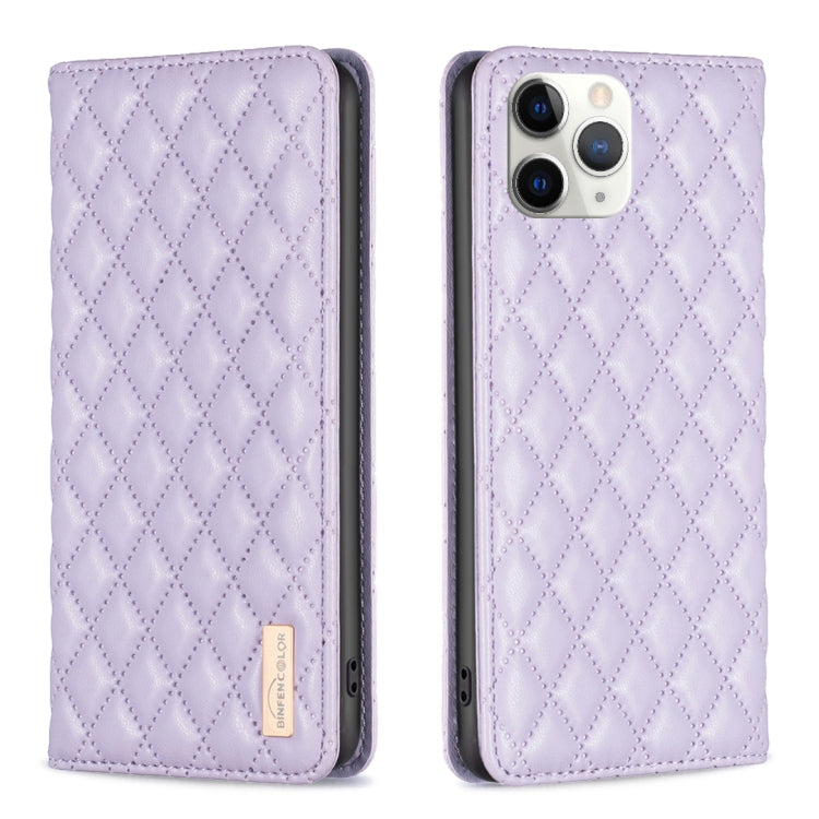 Custodia per telefono a conchiglia in pelle magnetica Diamond Lattice, For iPhone 12 / 12 Pro, For iPhone 11 Pro Max, For iPhone 11 Pro, For iPhone 11