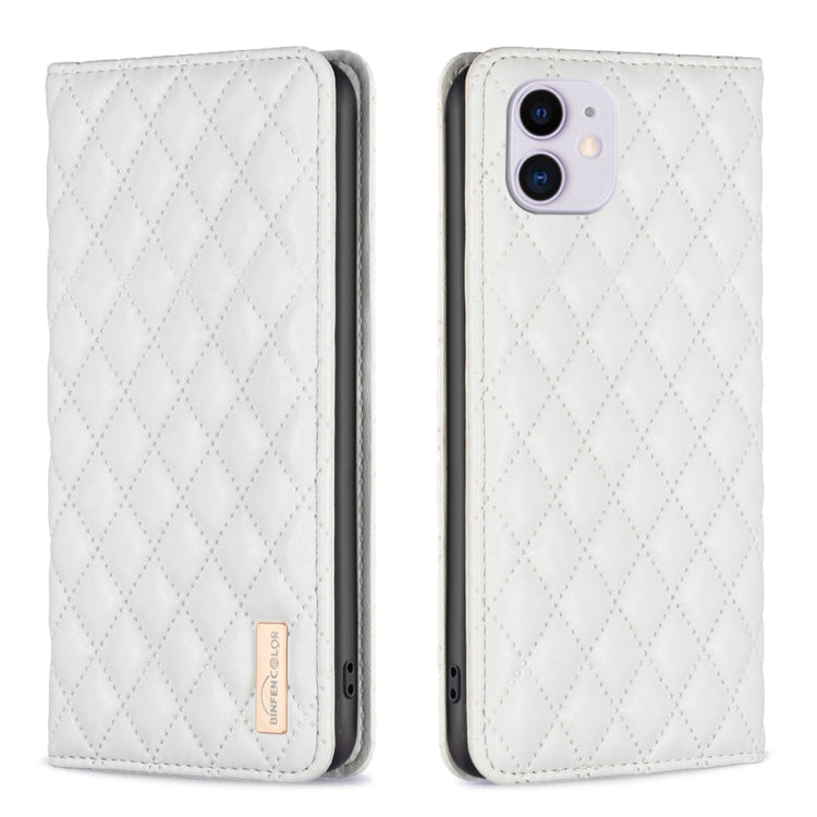 Custodia per telefono a conchiglia in pelle magnetica Diamond Lattice, For iPhone 12 / 12 Pro, For iPhone 11 Pro Max, For iPhone 11 Pro, For iPhone 11