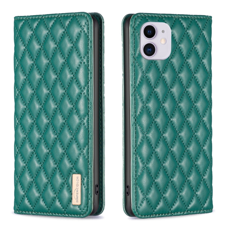 Custodia per telefono a conchiglia in pelle magnetica Diamond Lattice, For iPhone 12 / 12 Pro, For iPhone 11 Pro Max, For iPhone 11 Pro, For iPhone 11