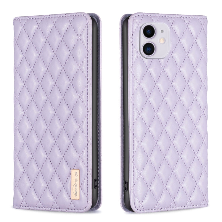 Custodia per telefono a conchiglia in pelle magnetica Diamond Lattice, For iPhone 12 / 12 Pro, For iPhone 11 Pro Max, For iPhone 11 Pro, For iPhone 11