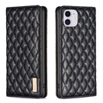 Custodia per telefono a conchiglia in pelle magnetica Diamond Lattice, For iPhone 12 / 12 Pro, For iPhone 11 Pro Max, For iPhone 11 Pro, For iPhone 11
