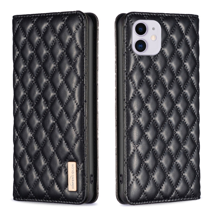 Custodia per telefono a conchiglia in pelle magnetica Diamond Lattice, For iPhone 12 / 12 Pro, For iPhone 11 Pro Max, For iPhone 11 Pro, For iPhone 11