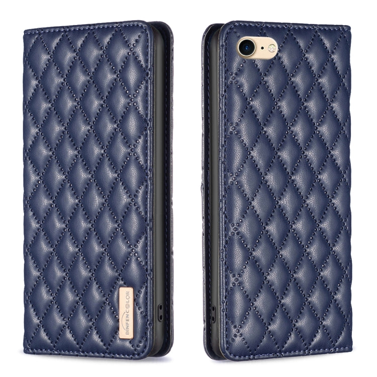 Custodia per telefono a conchiglia in pelle magnetica Diamond Lattice, For iPhone SE 2022 / SE 2020 / 8 / 7, For iPhone XS Max, For iPhone XS / X, For iPhone XR
