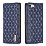 Custodia per telefono a conchiglia in pelle magnetica Diamond Lattice, For iPhone SE 2022 / SE 2020 / 8 / 7, For iPhone XS Max, For iPhone XS / X, For iPhone XR