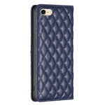 Custodia per telefono a conchiglia in pelle magnetica Diamond Lattice, For iPhone SE 2022 / SE 2020 / 8 / 7, For iPhone XS Max, For iPhone XS / X, For iPhone XR