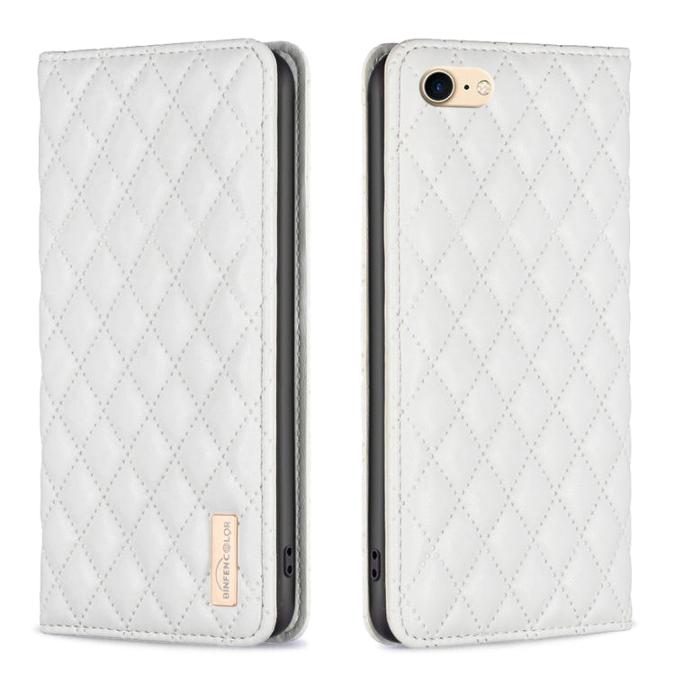 Custodia per telefono a conchiglia in pelle magnetica Diamond Lattice, For iPhone SE 2022 / SE 2020 / 8 / 7, For iPhone XS Max, For iPhone XS / X, For iPhone XR