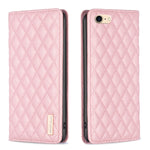 Custodia per telefono a conchiglia in pelle magnetica Diamond Lattice, For iPhone SE 2022 / SE 2020 / 8 / 7, For iPhone XS Max, For iPhone XS / X, For iPhone XR