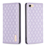 Custodia per telefono a conchiglia in pelle magnetica Diamond Lattice, For iPhone SE 2022 / SE 2020 / 8 / 7, For iPhone XS Max, For iPhone XS / X, For iPhone XR