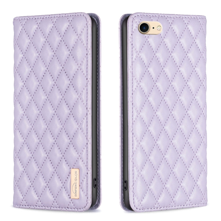 Custodia per telefono a conchiglia in pelle magnetica Diamond Lattice, For iPhone SE 2022 / SE 2020 / 8 / 7, For iPhone XS Max, For iPhone XS / X, For iPhone XR