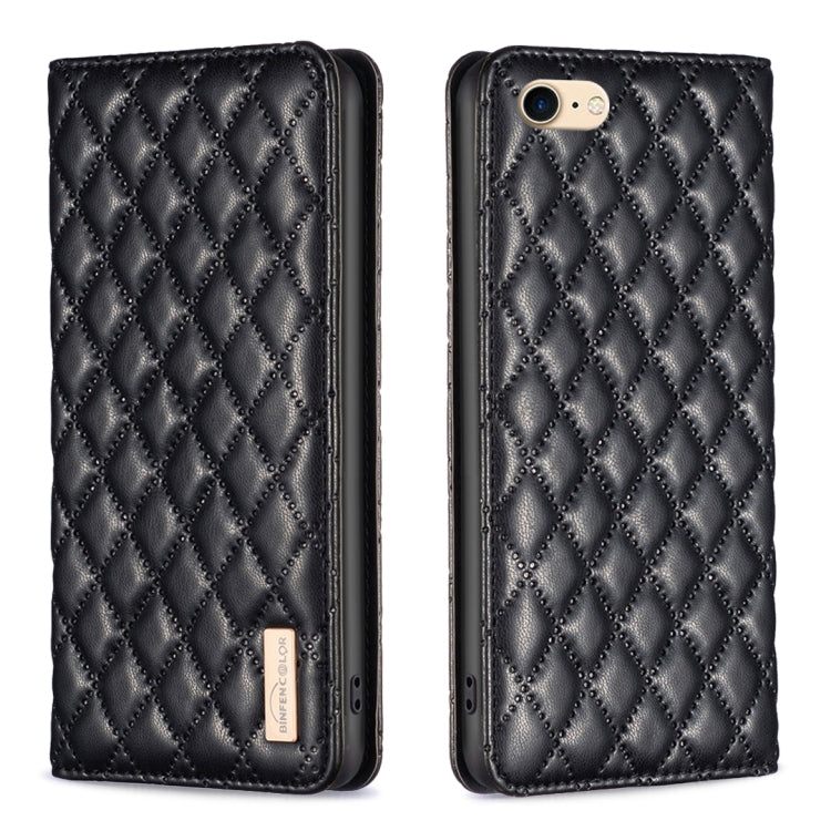 Custodia per telefono a conchiglia in pelle magnetica Diamond Lattice, For iPhone SE 2022 / SE 2020 / 8 / 7, For iPhone XS Max, For iPhone XS / X, For iPhone XR