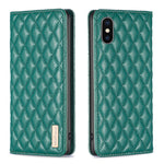 Custodia per telefono a conchiglia in pelle magnetica Diamond Lattice, For iPhone SE 2022 / SE 2020 / 8 / 7, For iPhone XS Max, For iPhone XS / X, For iPhone XR