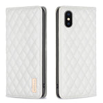 Custodia per telefono a conchiglia in pelle magnetica Diamond Lattice, For iPhone SE 2022 / SE 2020 / 8 / 7, For iPhone XS Max, For iPhone XS / X, For iPhone XR