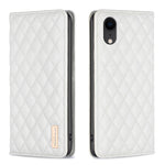 Custodia per telefono a conchiglia in pelle magnetica Diamond Lattice, For iPhone SE 2022 / SE 2020 / 8 / 7, For iPhone XS Max, For iPhone XS / X, For iPhone XR