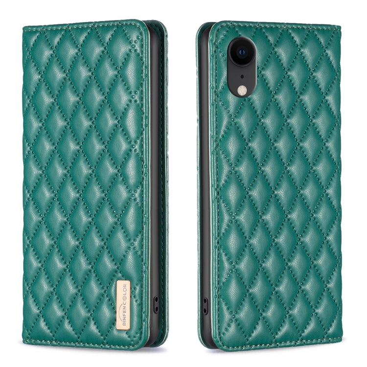 Custodia per telefono a conchiglia in pelle magnetica Diamond Lattice, For iPhone SE 2022 / SE 2020 / 8 / 7, For iPhone XS Max, For iPhone XS / X, For iPhone XR