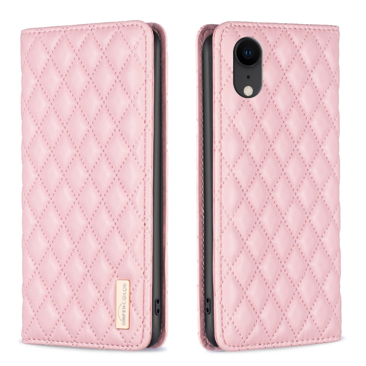 Custodia per telefono a conchiglia in pelle magnetica Diamond Lattice, For iPhone SE 2022 / SE 2020 / 8 / 7, For iPhone XS Max, For iPhone XS / X, For iPhone XR