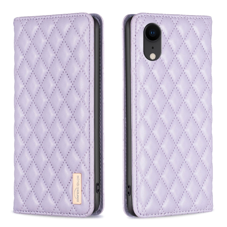 Custodia per telefono a conchiglia in pelle magnetica Diamond Lattice, For iPhone SE 2022 / SE 2020 / 8 / 7, For iPhone XS Max, For iPhone XS / X, For iPhone XR