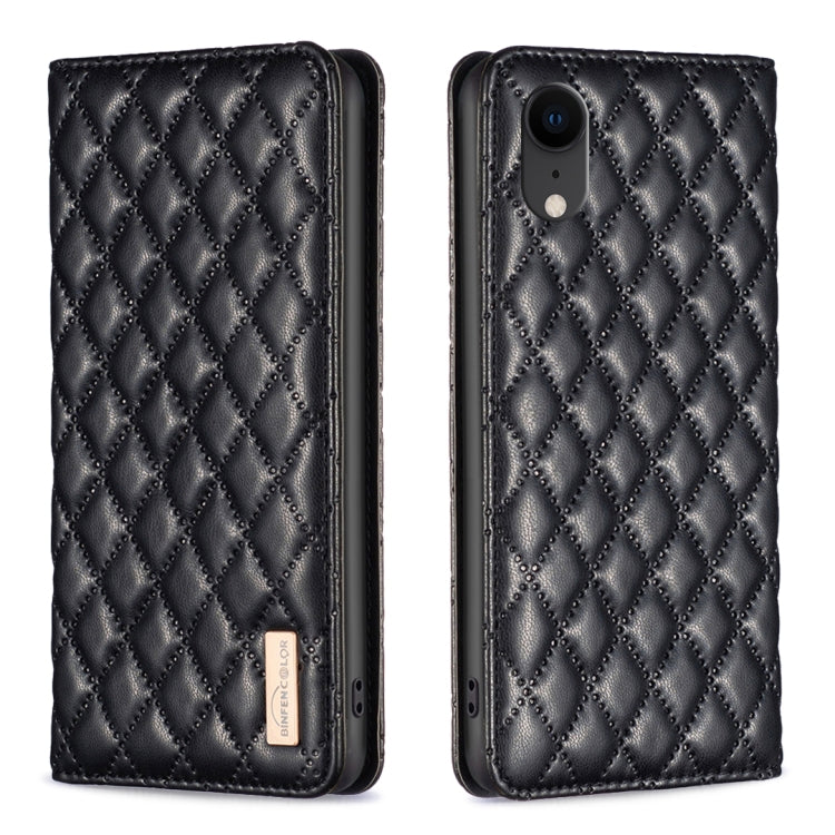 Custodia per telefono a conchiglia in pelle magnetica Diamond Lattice, For iPhone SE 2022 / SE 2020 / 8 / 7, For iPhone XS Max, For iPhone XS / X, For iPhone XR