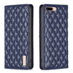 Custodia per telefono a conchiglia in pelle magnetica Diamond Lattice, For iPhone 8 Plus / 7 Plus