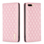 Custodia per telefono a conchiglia in pelle magnetica Diamond Lattice, For iPhone 8 Plus / 7 Plus