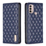 Custodia per telefono a conchiglia in pelle magnetica Diamond Lattice, For Motorola Moto E30 / E40, For Motorola Moto E32 4G, For Motorola Moto G22, For Motorola Moto G31 / G41