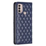 Custodia per telefono a conchiglia in pelle magnetica Diamond Lattice, For Motorola Moto E30 / E40, For Motorola Moto E32 4G, For Motorola Moto G22, For Motorola Moto G31 / G41