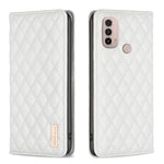 Custodia per telefono a conchiglia in pelle magnetica Diamond Lattice, For Motorola Moto E30 / E40, For Motorola Moto E32 4G, For Motorola Moto G22, For Motorola Moto G31 / G41