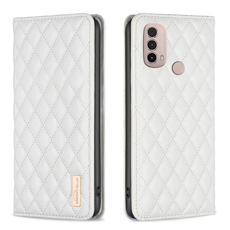 Custodia per telefono a conchiglia in pelle magnetica Diamond Lattice, For Motorola Moto E30 / E40, For Motorola Moto E32 4G, For Motorola Moto G22, For Motorola Moto G31 / G41