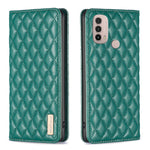 Custodia per telefono a conchiglia in pelle magnetica Diamond Lattice, For Motorola Moto E30 / E40, For Motorola Moto E32 4G, For Motorola Moto G22, For Motorola Moto G31 / G41
