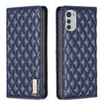 Custodia per telefono a conchiglia in pelle magnetica Diamond Lattice, For Motorola Moto E30 / E40, For Motorola Moto E32 4G, For Motorola Moto G22, For Motorola Moto G31 / G41