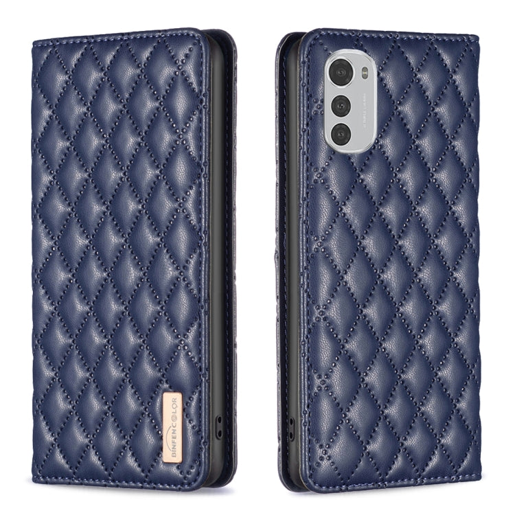 Custodia per telefono a conchiglia in pelle magnetica Diamond Lattice, For Motorola Moto E30 / E40, For Motorola Moto E32 4G, For Motorola Moto G22, For Motorola Moto G31 / G41