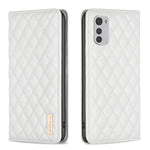 Custodia per telefono a conchiglia in pelle magnetica Diamond Lattice, For Motorola Moto E30 / E40, For Motorola Moto E32 4G, For Motorola Moto G22, For Motorola Moto G31 / G41