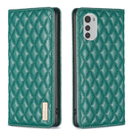 Custodia per telefono a conchiglia in pelle magnetica Diamond Lattice, For Motorola Moto E30 / E40, For Motorola Moto E32 4G, For Motorola Moto G22, For Motorola Moto G31 / G41