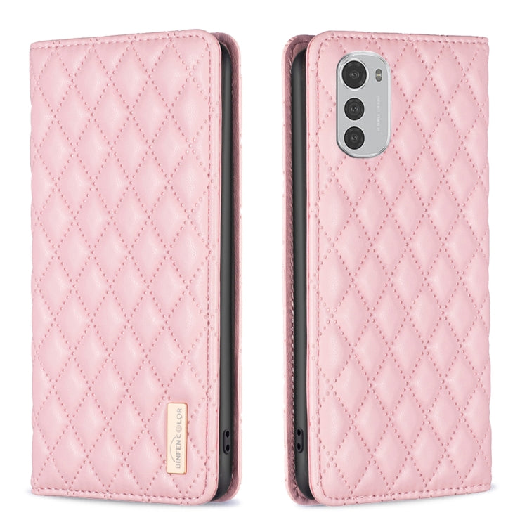 Custodia per telefono a conchiglia in pelle magnetica Diamond Lattice, For Motorola Moto E30 / E40, For Motorola Moto E32 4G, For Motorola Moto G22, For Motorola Moto G31 / G41