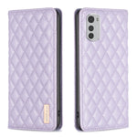 Custodia per telefono a conchiglia in pelle magnetica Diamond Lattice, For Motorola Moto E30 / E40, For Motorola Moto E32 4G, For Motorola Moto G22, For Motorola Moto G31 / G41