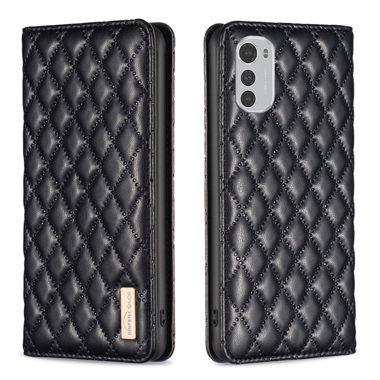 Custodia per telefono a conchiglia in pelle magnetica Diamond Lattice, For Motorola Moto E30 / E40, For Motorola Moto E32 4G, For Motorola Moto G22, For Motorola Moto G31 / G41