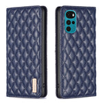 Custodia per telefono a conchiglia in pelle magnetica Diamond Lattice, For Motorola Moto E30 / E40, For Motorola Moto E32 4G, For Motorola Moto G22, For Motorola Moto G31 / G41