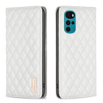 Custodia per telefono a conchiglia in pelle magnetica Diamond Lattice, For Motorola Moto E30 / E40, For Motorola Moto E32 4G, For Motorola Moto G22, For Motorola Moto G31 / G41