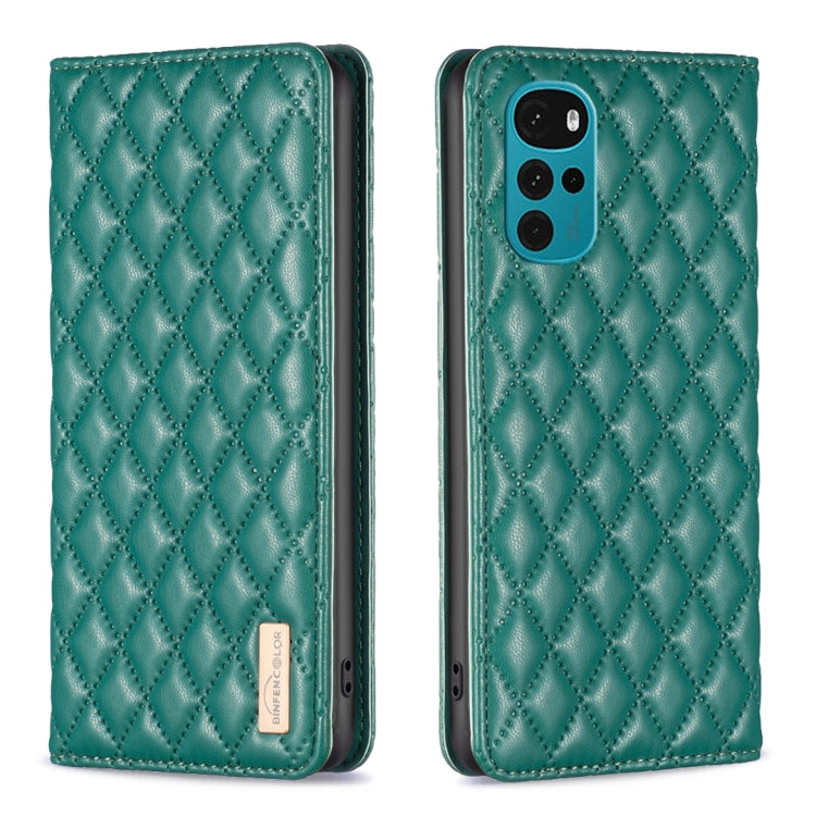 Custodia per telefono a conchiglia in pelle magnetica Diamond Lattice, For Motorola Moto E30 / E40, For Motorola Moto E32 4G, For Motorola Moto G22, For Motorola Moto G31 / G41